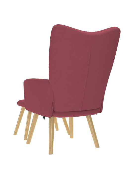 Relaxační křeslo s podnožkou vínové textil