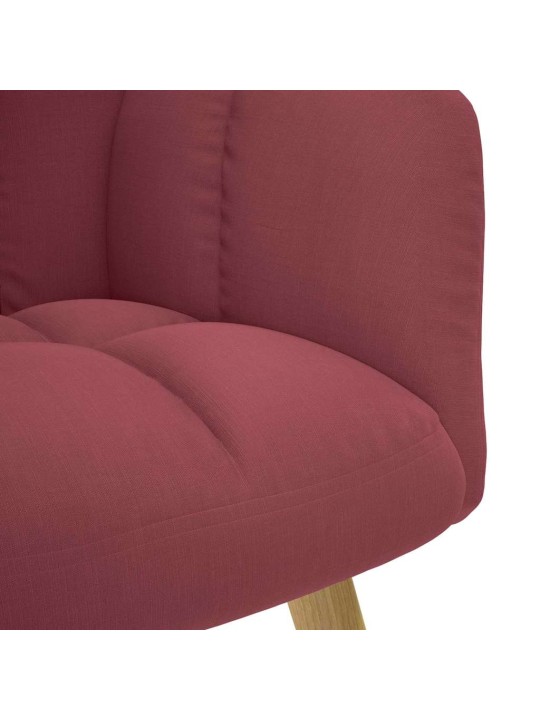 Relaxační křeslo s podnožkou vínové textil