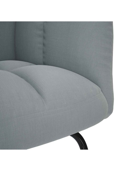 Houpací křeslo světle šedé textil