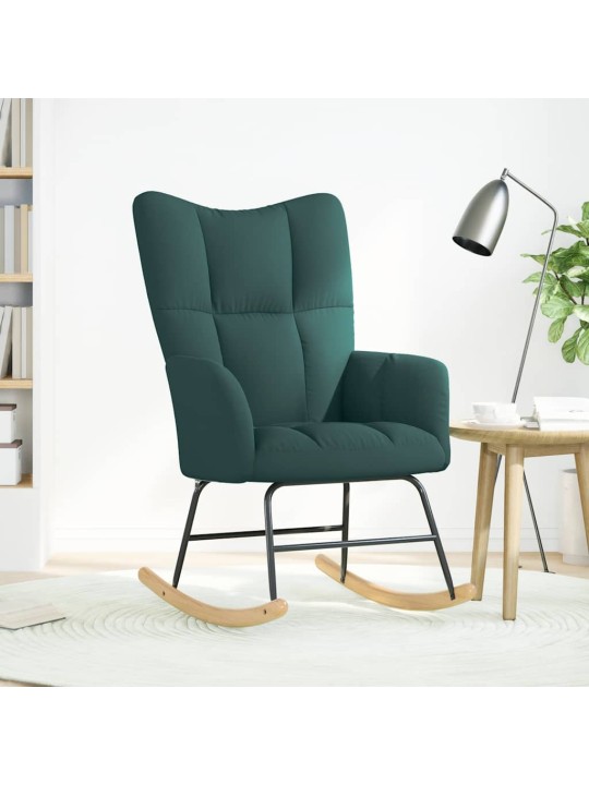 Houpací křeslo tmavě zelené textil