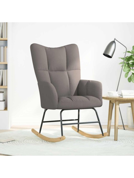 Houpací křeslo taupe textil