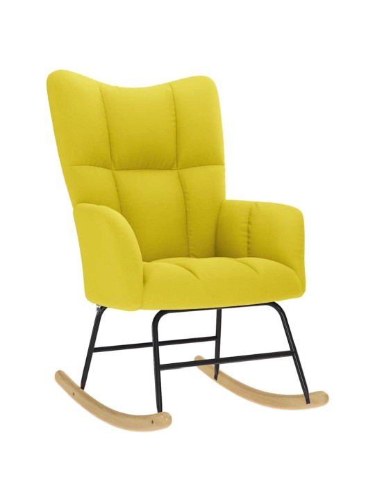 Houpací křeslo světle žluté textil