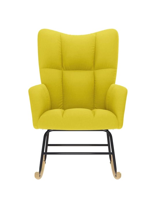 Houpací křeslo světle žluté textil