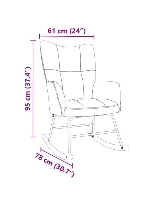 Houpací křeslo světle žluté textil