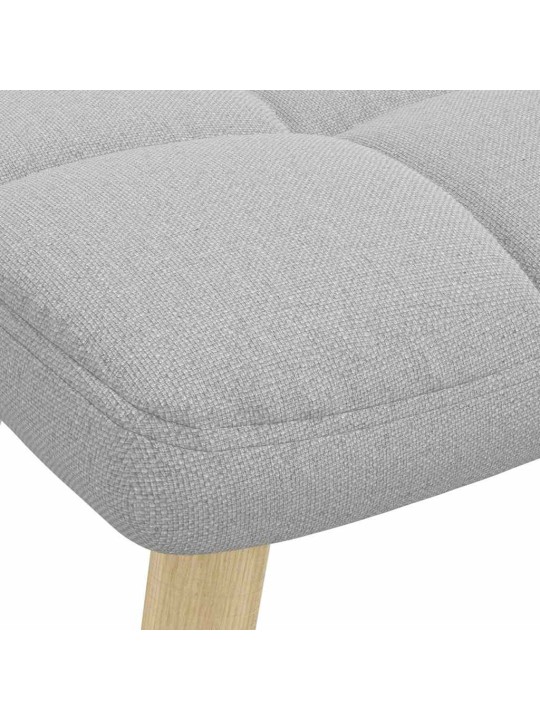 Houpací křeslo s podnožkou obláčkově šedé textil