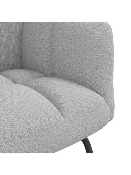 Houpací křeslo s podnožkou obláčkově šedé textil