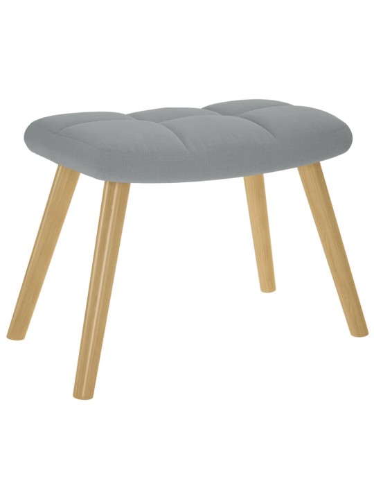 Houpací křeslo s podnožkou světle šedé textil