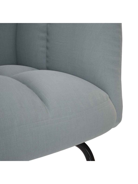 Houpací křeslo s podnožkou světle šedé textil
