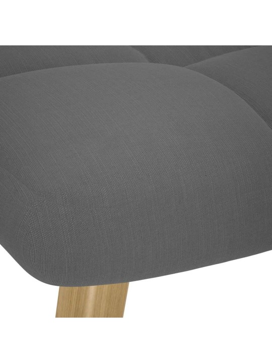 Houpací křeslo s podnožkou tmavě šedé textil