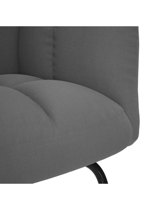 Houpací křeslo s podnožkou tmavě šedé textil