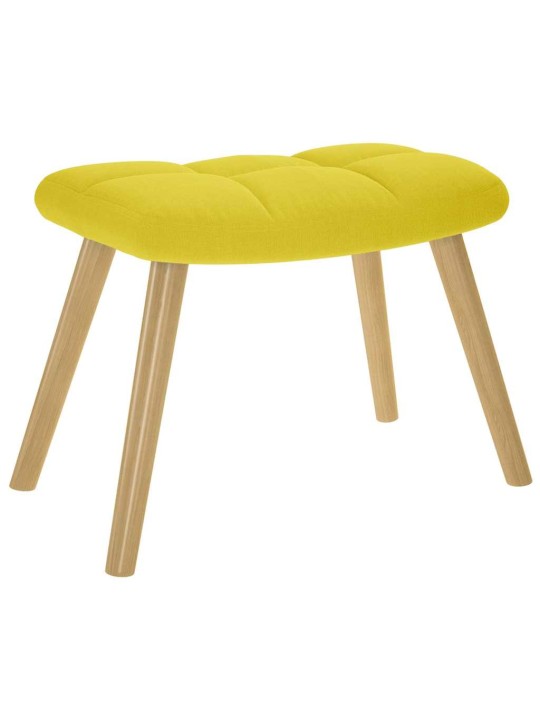 Houpací křeslo s podnožkou světle žluté textil