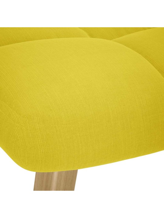 Houpací křeslo s podnožkou světle žluté textil