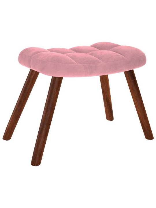 Relaxační křeslo se stoličkou růžové samet