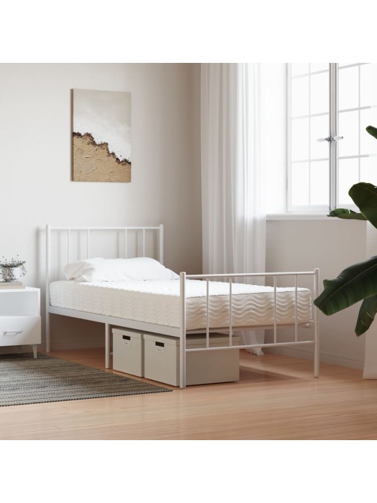 Pěnová matrace bílá 90 x 210 cm tvrdost H2 H3