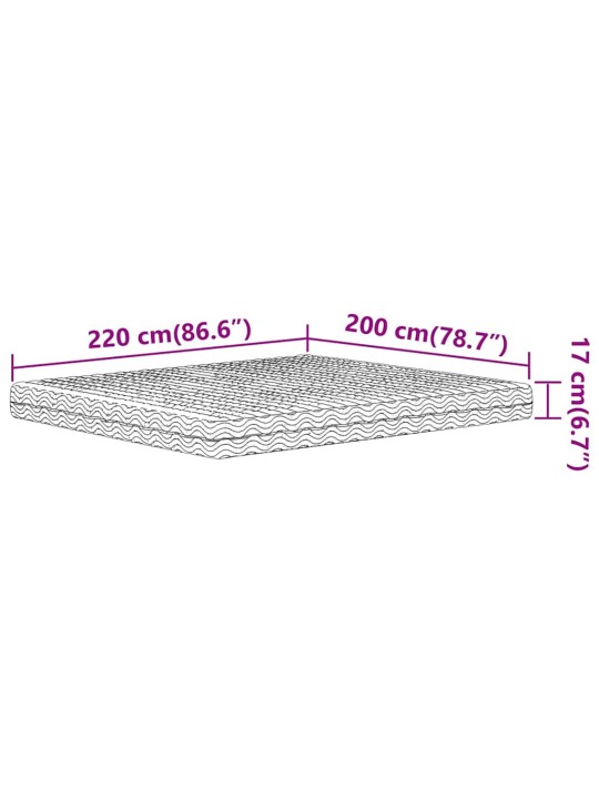 Pěnová matrace bílá 200 x 220 cm tvrdost h2 h3