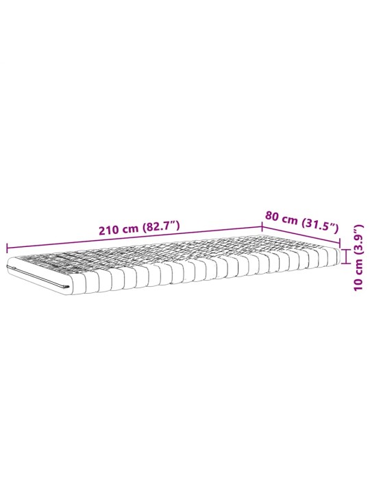 Pěnová matrace bílá 80 x 210 cm 7 zón tvrdost 20 ild