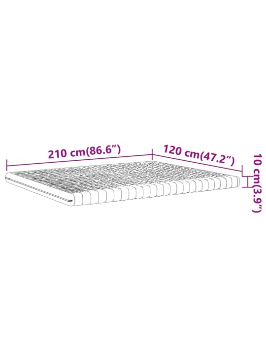 Pěnová matrace bílá 120 x 210 cm 7 zón tvrdost 20 ILD