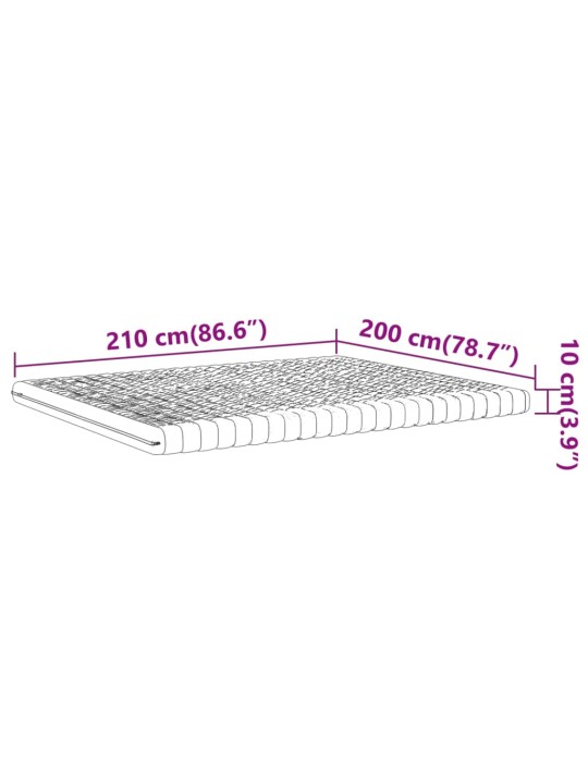 Pěnová matrace bílá 200 x 210 cm 7 zón tvrdost 20 ILD