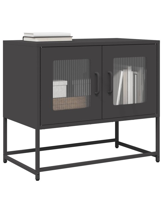 Tv skříňka černá 68x39x60,5 cm ocel válcovaná za studena