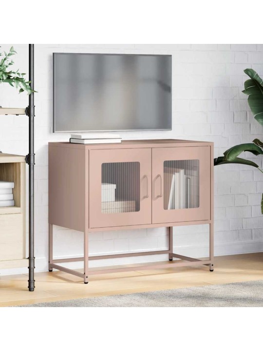 Tv skříňka růžová 68x39x60,5 cm ocel válcovaná za studena