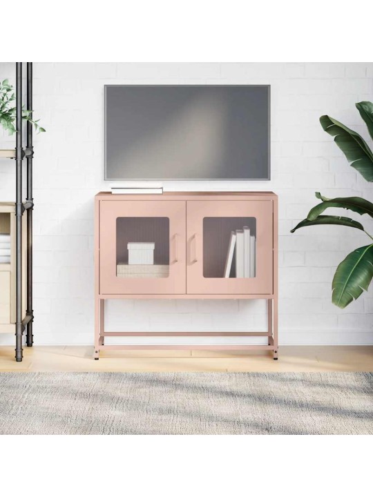 Tv skříňka růžová 68x39x60,5 cm ocel válcovaná za studena