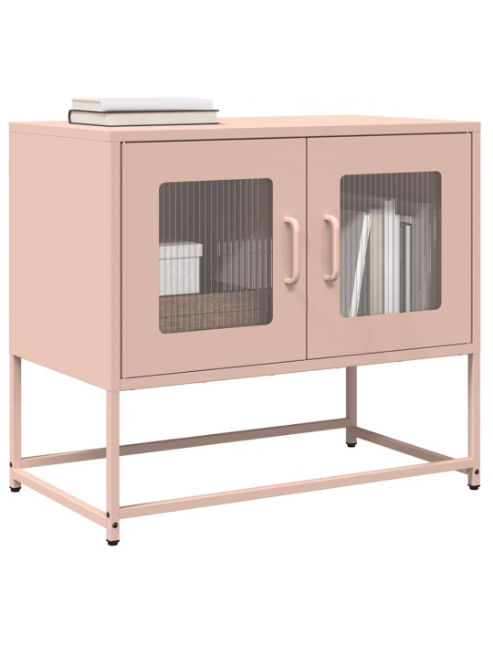Tv skříňka růžová 68x39x60,5 cm ocel válcovaná za studena