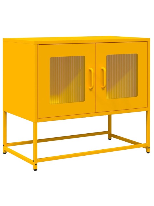 Tv skříňka hořčicově žlutá 68x39x60,5 cm ocel