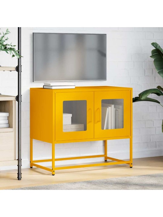 Tv skříňka hořčicově žlutá 68x39x60,5 cm ocel
