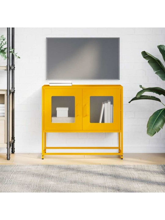 Tv skříňka hořčicově žlutá 68x39x60,5 cm ocel
