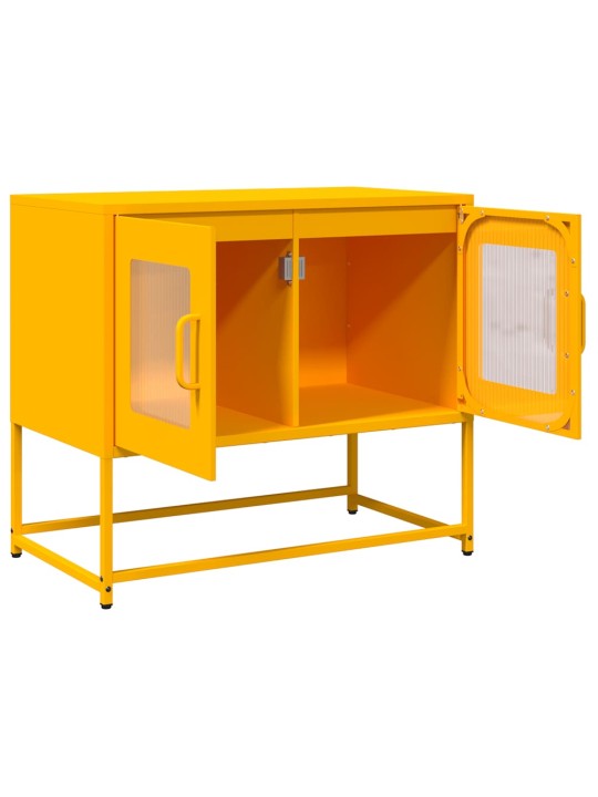 Tv skříňka hořčicově žlutá 68x39x60,5 cm ocel