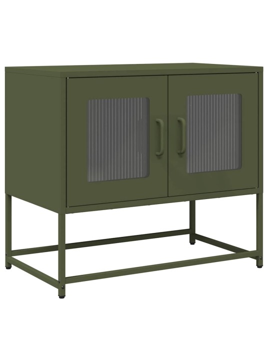 Tv skříňka olivově zelená 68x39x60,5 cm ocel