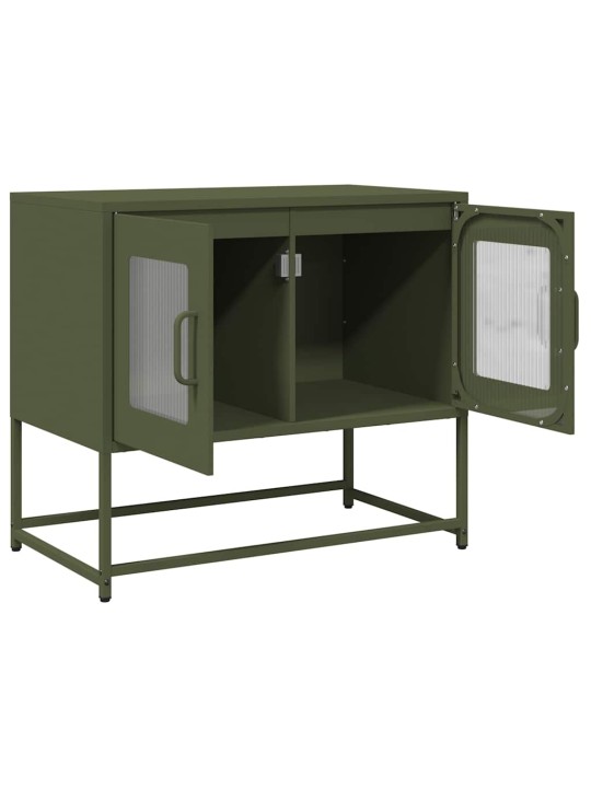 Tv skříňka olivově zelená 68x39x60,5 cm ocel