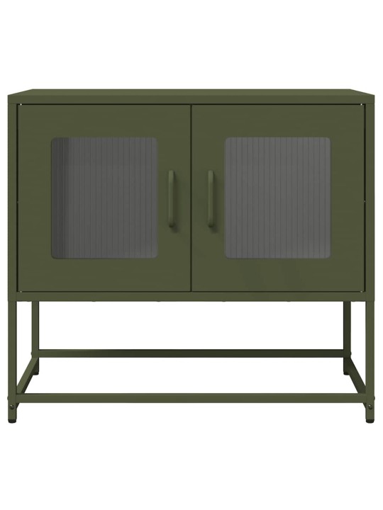 Tv skříňka olivově zelená 68x39x60,5 cm ocel