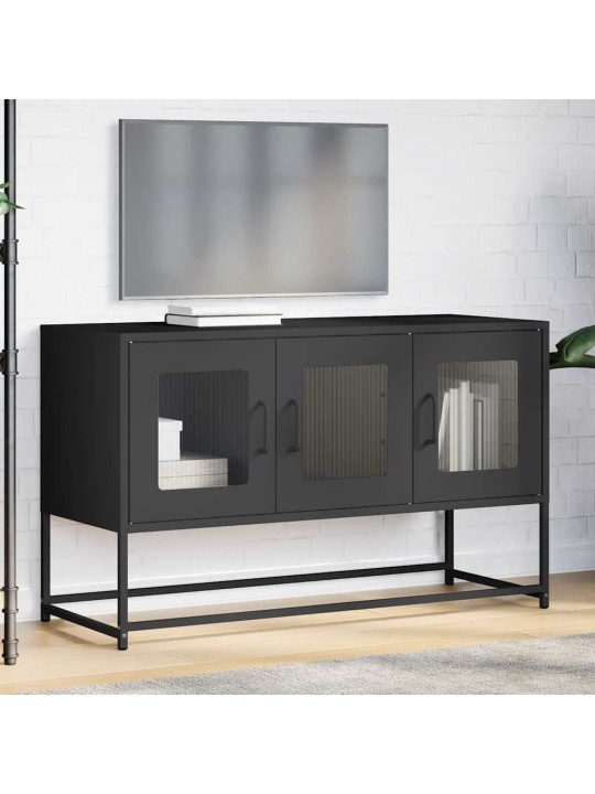 Tv skříňka černá 100,5x39x60,5 cm ocel válcovaná za studena