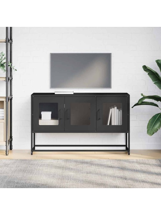 Tv skříňka černá 100,5x39x60,5 cm ocel válcovaná za studena