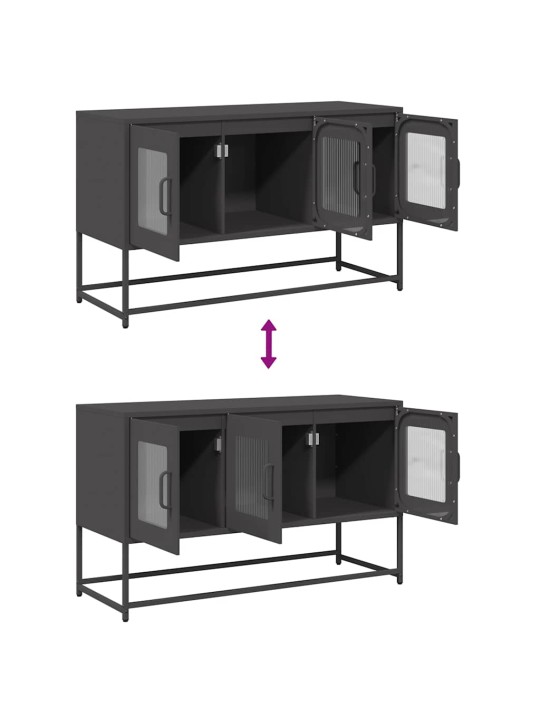 Tv skříňka černá 100,5x39x60,5 cm ocel válcovaná za studena