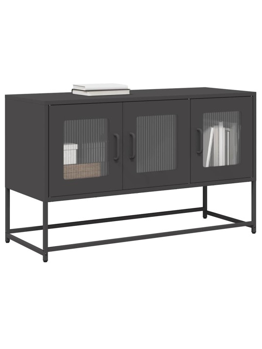 Tv skříňka černá 100,5x39x60,5 cm ocel válcovaná za studena
