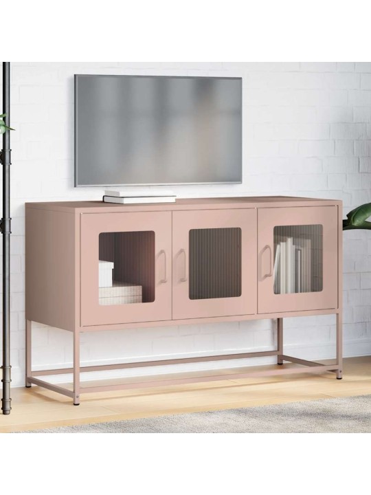 Tv skříňka růžová 100,5x39x60,5 cm ocel válcovaná za studena