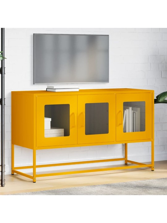 Tv skříňka hořčicově žlutá 100,5x39x60,5 cm ocel