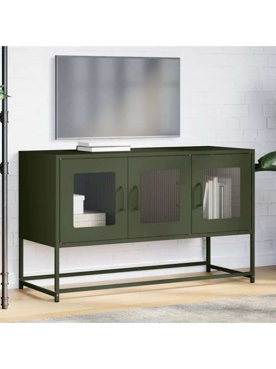 Tv skříňka olivově zelená 100,5x39x60,5 cm ocel