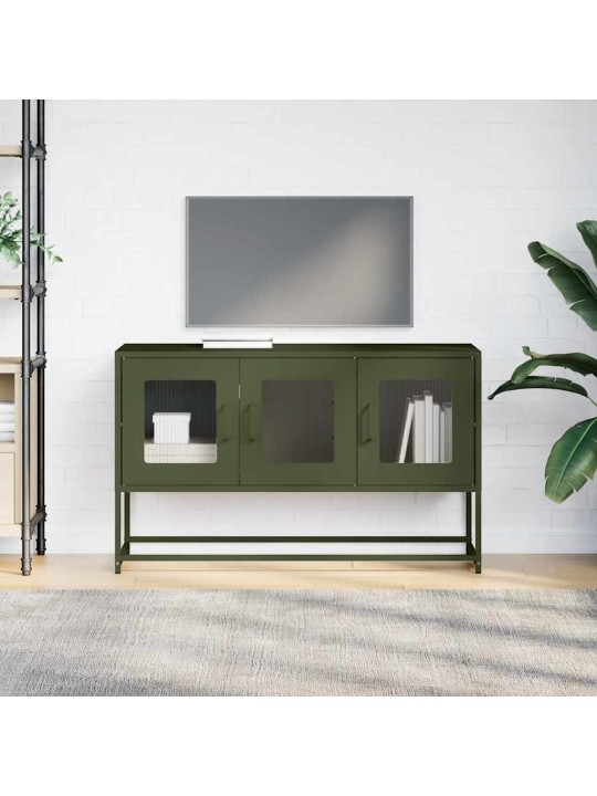 Tv skříňka olivově zelená 100,5x39x60,5 cm ocel