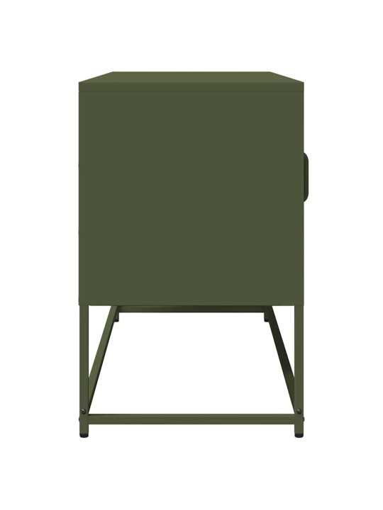 Tv skříňka olivově zelená 100,5x39x60,5 cm ocel