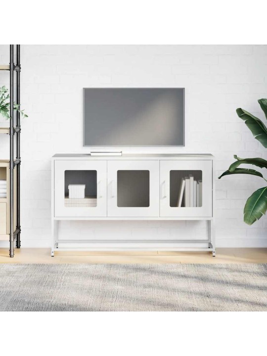 Tv skříňka bílá 100,5x39x60,5 cm ocel válcovaná za studena