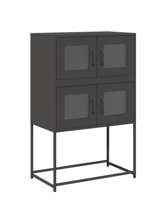 Skříň highboard černá 68x39x107 cm ocel
