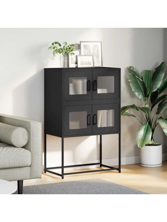 Skříň highboard černá 68x39x107 cm ocel