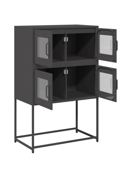 Skříň highboard černá 68x39x107 cm ocel