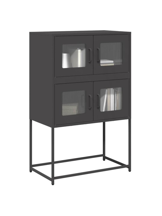 Skříň highboard černá 68x39x107 cm ocel