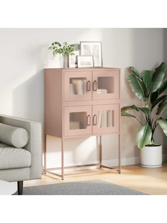 Skříň highboard růžová 68x39x107 cm ocel
