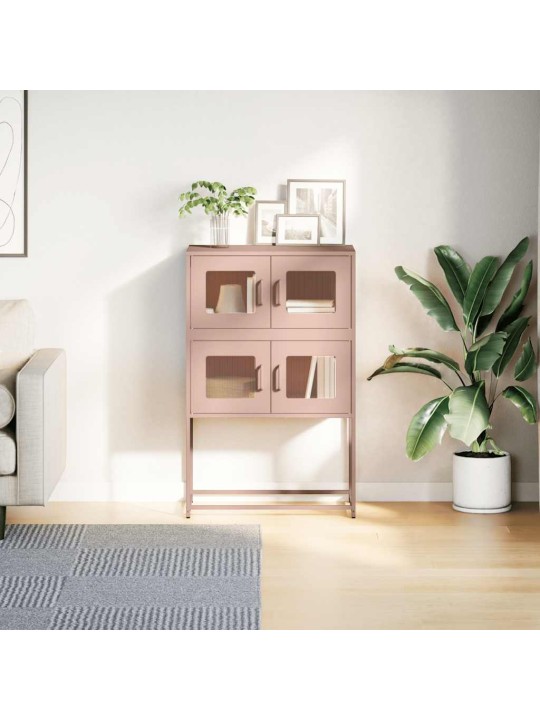 Skříň highboard růžová 68x39x107 cm ocel