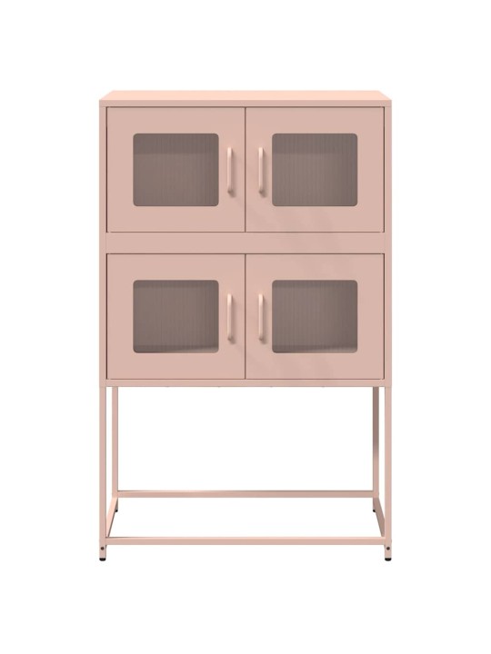 Skříň highboard růžová 68x39x107 cm ocel